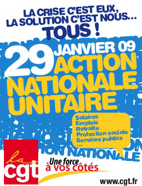affiche 29 janvier 2009 grève cgt